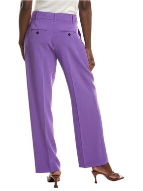 Theory Purple High-Rise Wide-Leg Women's Trousers